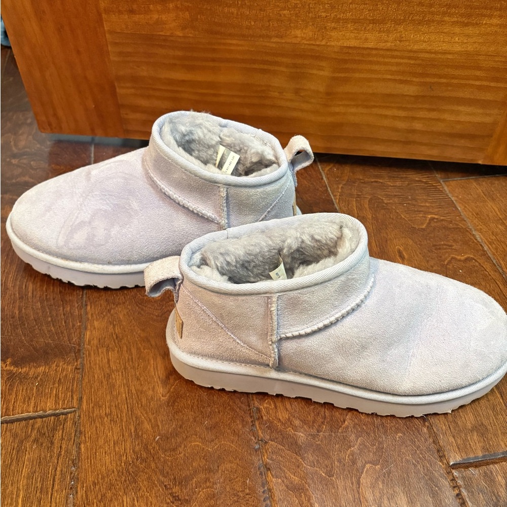 UGG Women's Light Gray Suede Ankle Booties
